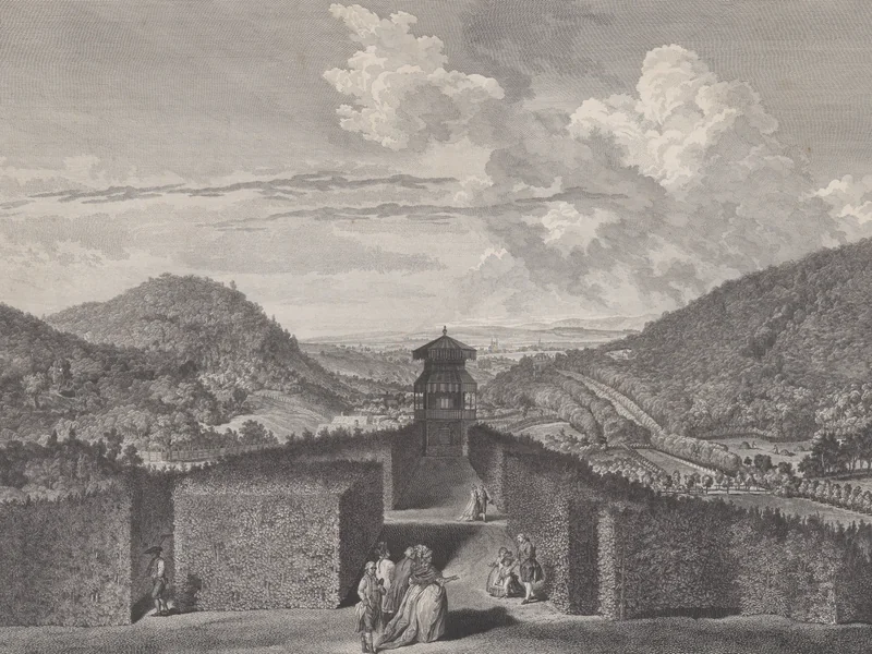 1748-Franz Karl Zoller - Vista del parco di Neu - Waldeck ripresa dal Padiglione cinese verso est